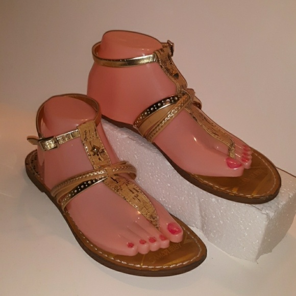 Sam & Libby faux cork sandals beach ⛱ summer casual dress - Picture 1 of 4